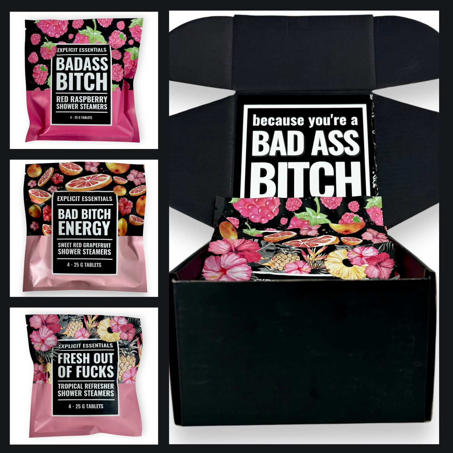 Bad Ass Bitch Shower Steamer Gift Box Set