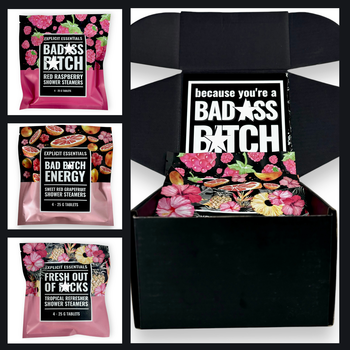 Bad Ass Bitch Shower Steamer Gift Box Set